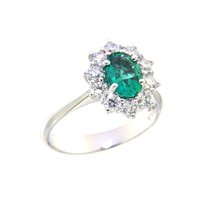 Anello Gazzola Donna Contorno in Oro bianco Smeraldo 0.90 Ct AC604SM6X8#OLB - AC604SM6X8#OLB